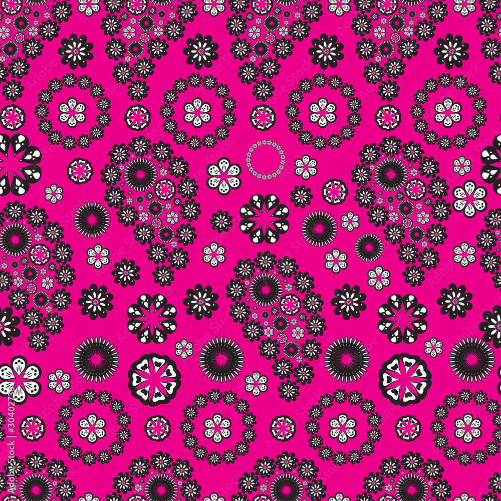 Paisley stile pattern on pink background Paisley stile pattern on pink background