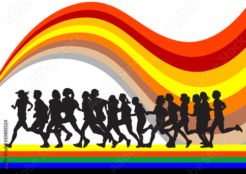 Women fleeing