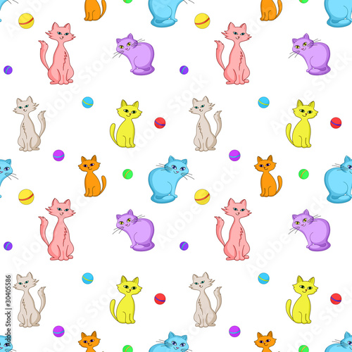 Background, cats and balls