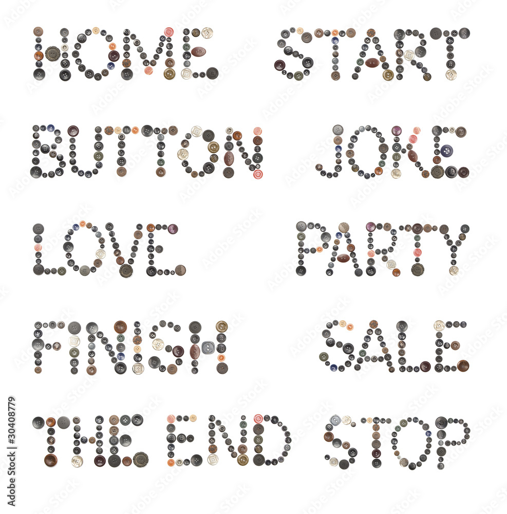 Sewing buttons Alphabet Sewing buttons Alphabet