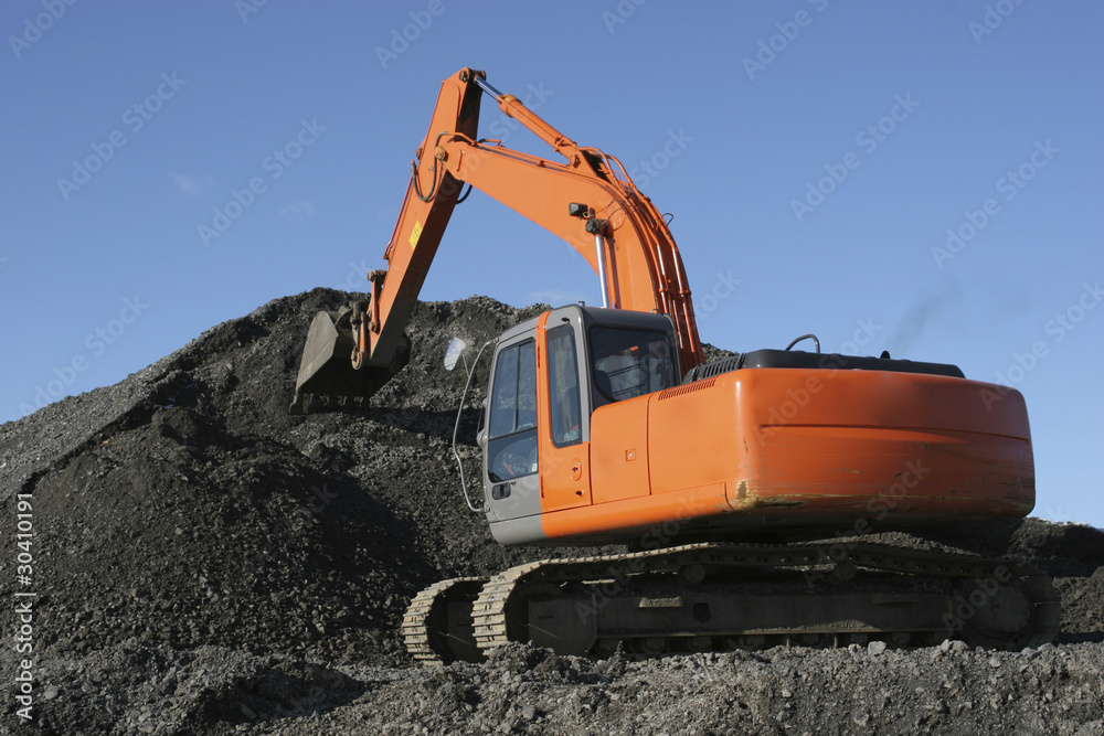 Excavator in action Excavator in action