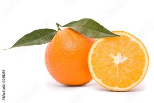 Juicy orange isolated on a white background.