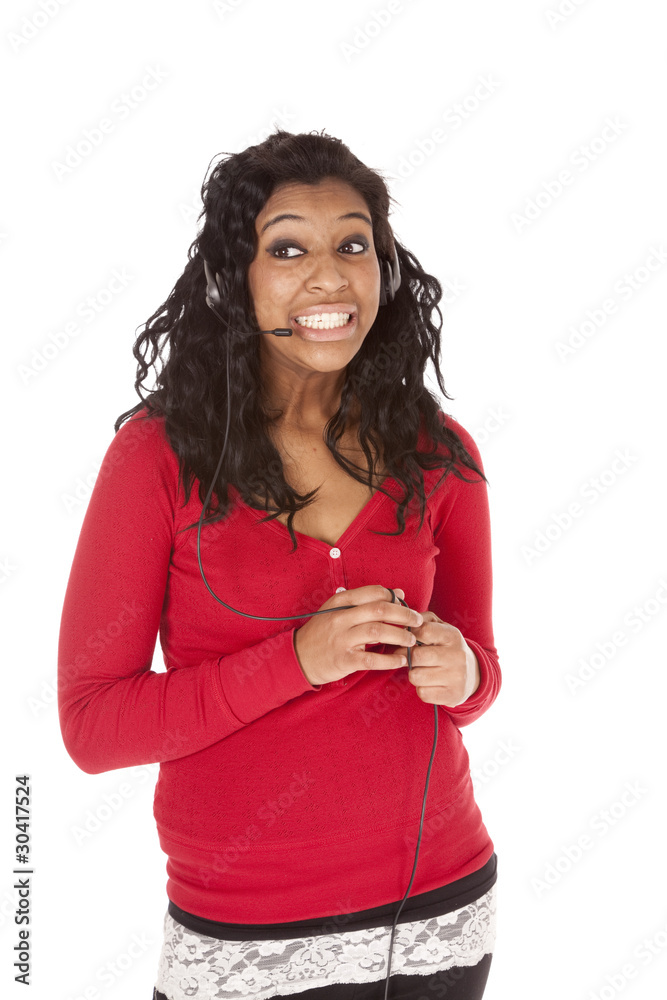 African American headset funny face African American headset funny face