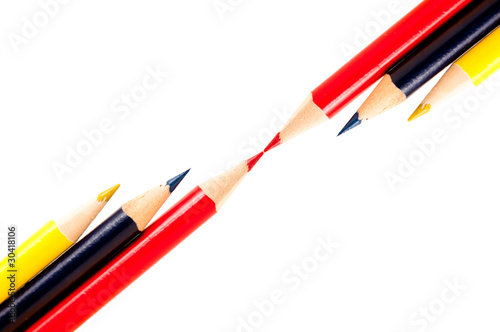 Colored pencils isolated on white