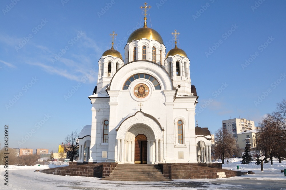 orthodox temple with gold domes