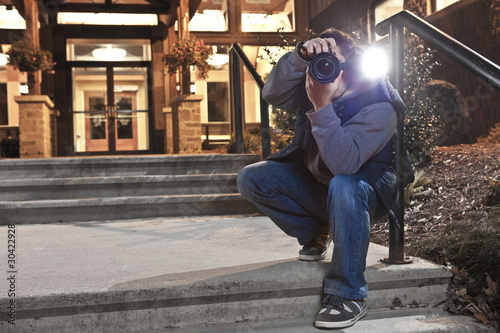 Photography Paparazzi photographer in action