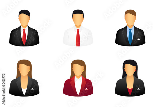 Set of business people icons