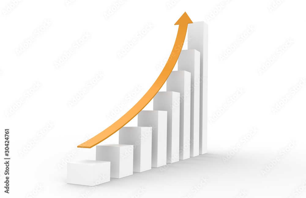 Business Graph, orange and white
