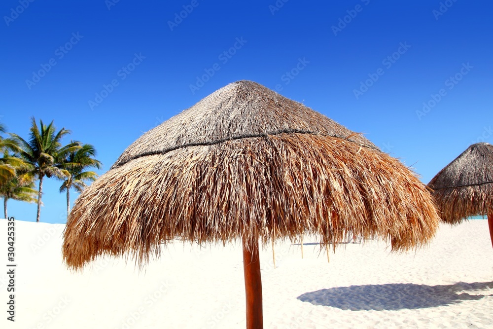 beach traditional sunroof hut caribbean umbrellas