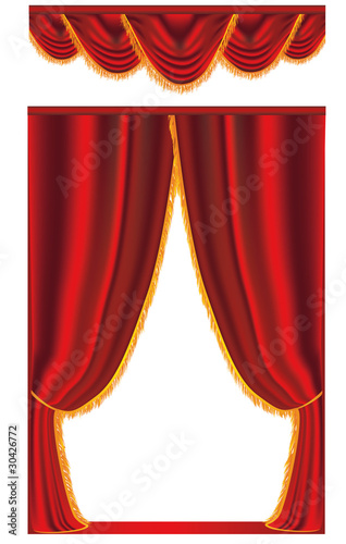 Vector red curtain