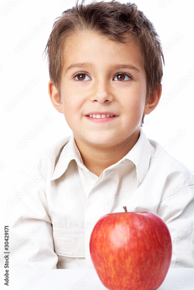 Boy with apple