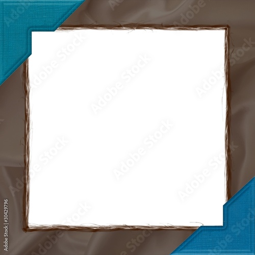 cadre sur fond satin et coins cuir