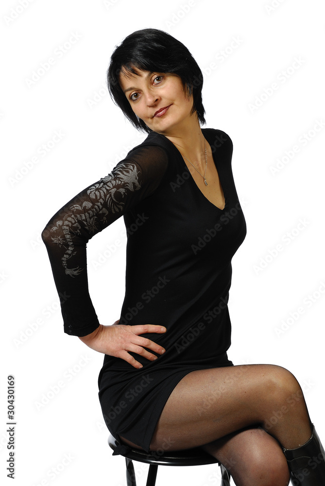 femme assise en robe courte 3 Stock Photo | Adobe Stock