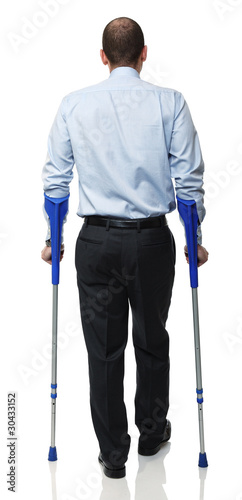 Vászonkép man with crutch