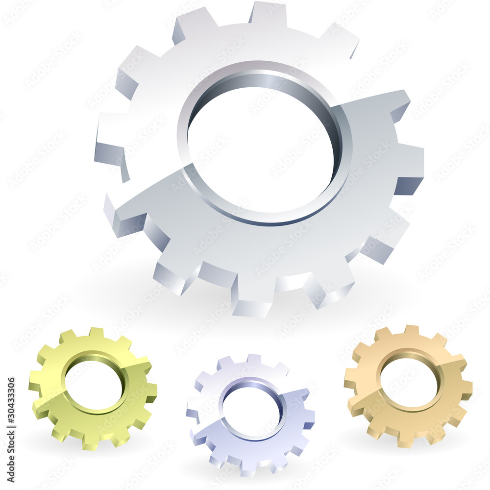 Gear icon set. Gear icon set.