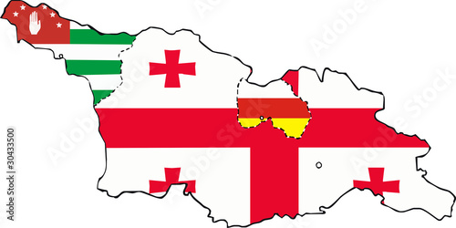 Georgia map with Abkhazia and South Ossetia