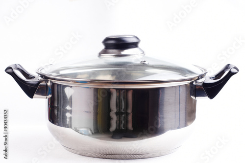 saucepan on white background