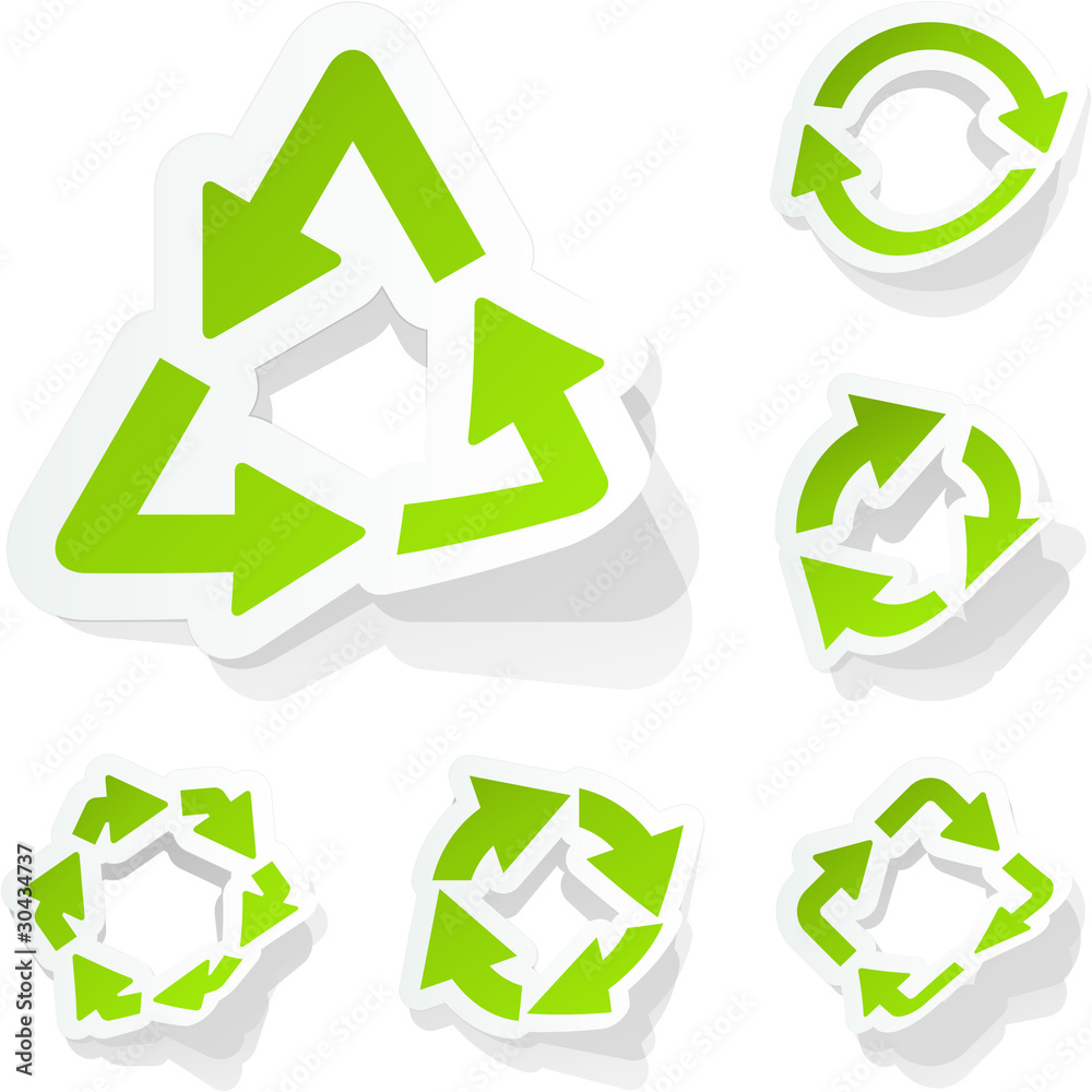 Recycle sticker set. Recycle sticker set.