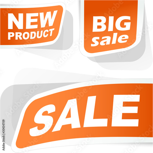 Design element for sale. Set of sale stickers.