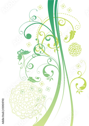 绿色花纹