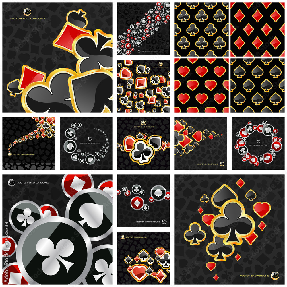 Abstract background with card suits. Great collection.