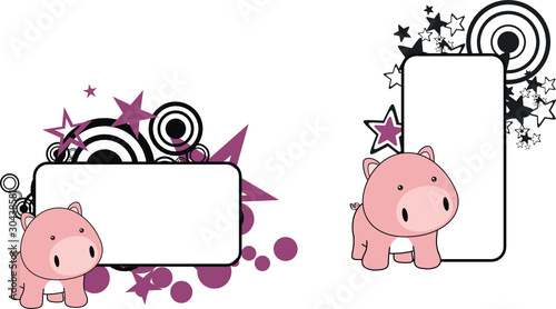 pig baby cartoon copyspace