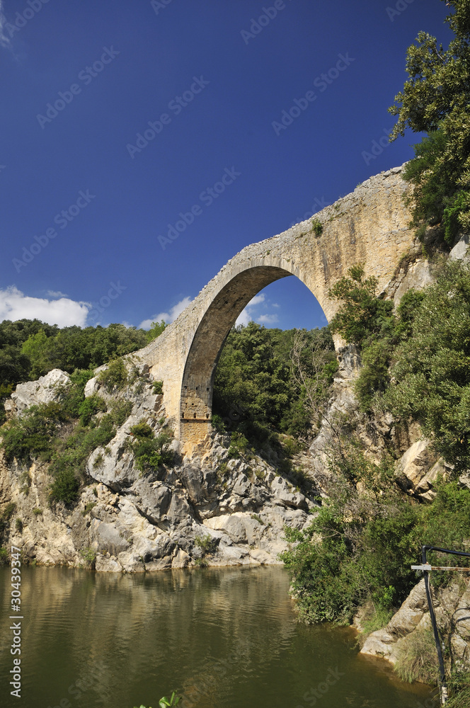 Romanesque bridge named Pont del LLierca, Catalonia, Spain