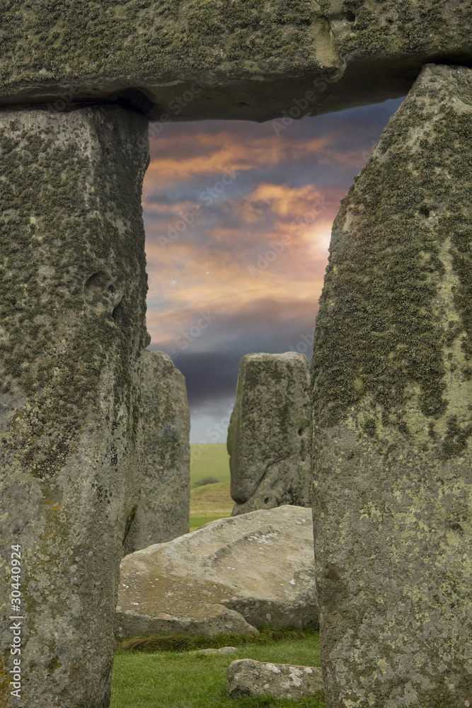Moody sky framed by Stonehenge