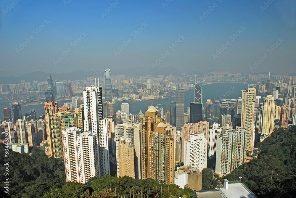 China, Hong Kong cityscape from the Peak