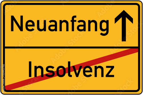 Ortstafel Insolvenz und Neuanfang