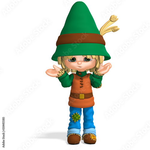 cute and funny cartoon farmer boy. 3D rendering with clipping
