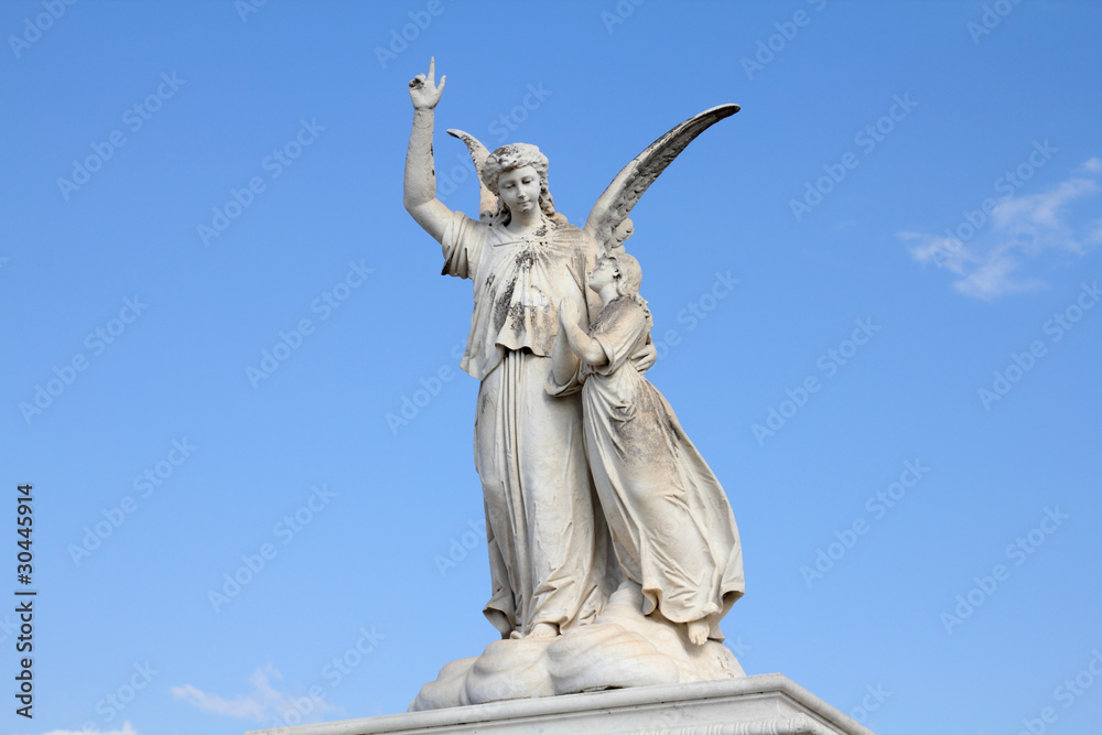 Angel statue at Cienfuegos cemetery, Cuba