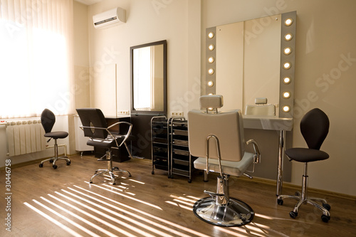 Modern salon make-up artist and hairdresser photo