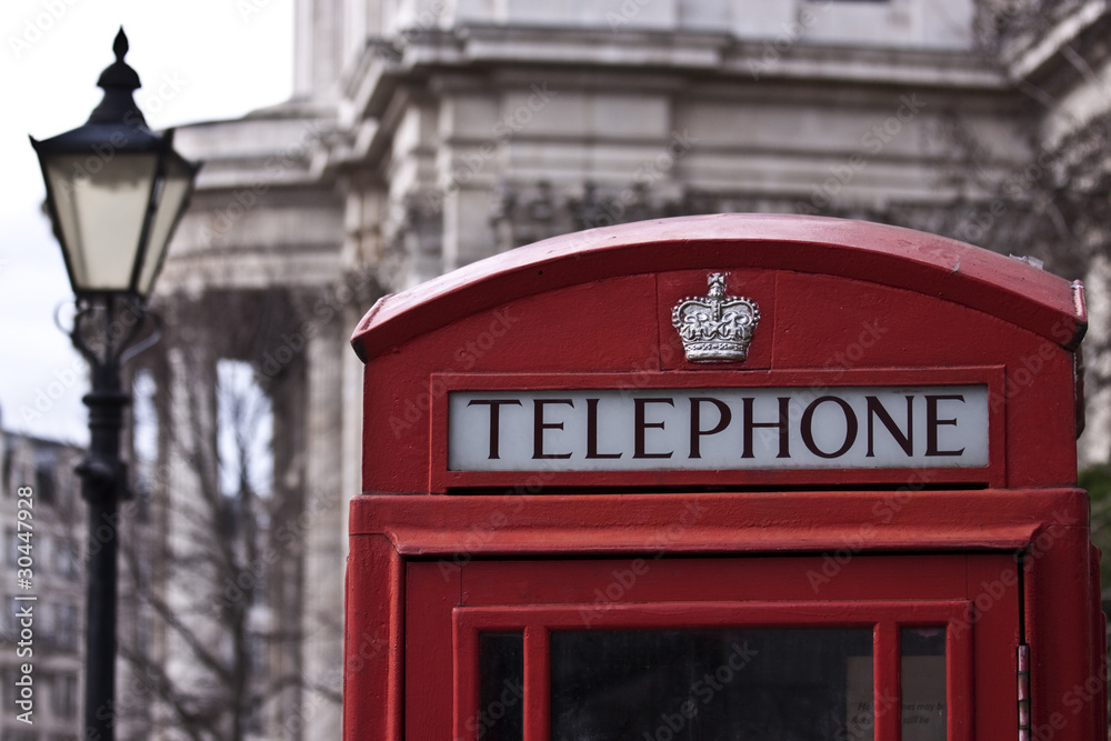 Red telephone near St. Paul's Cathedral Red telephone near St. Paul's Cathedral