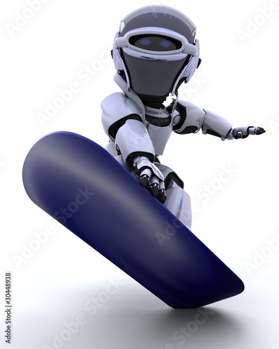 Robot with snowboard