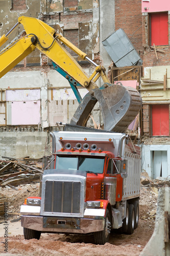 Front End Loader Dropping Scrap Materials Dump