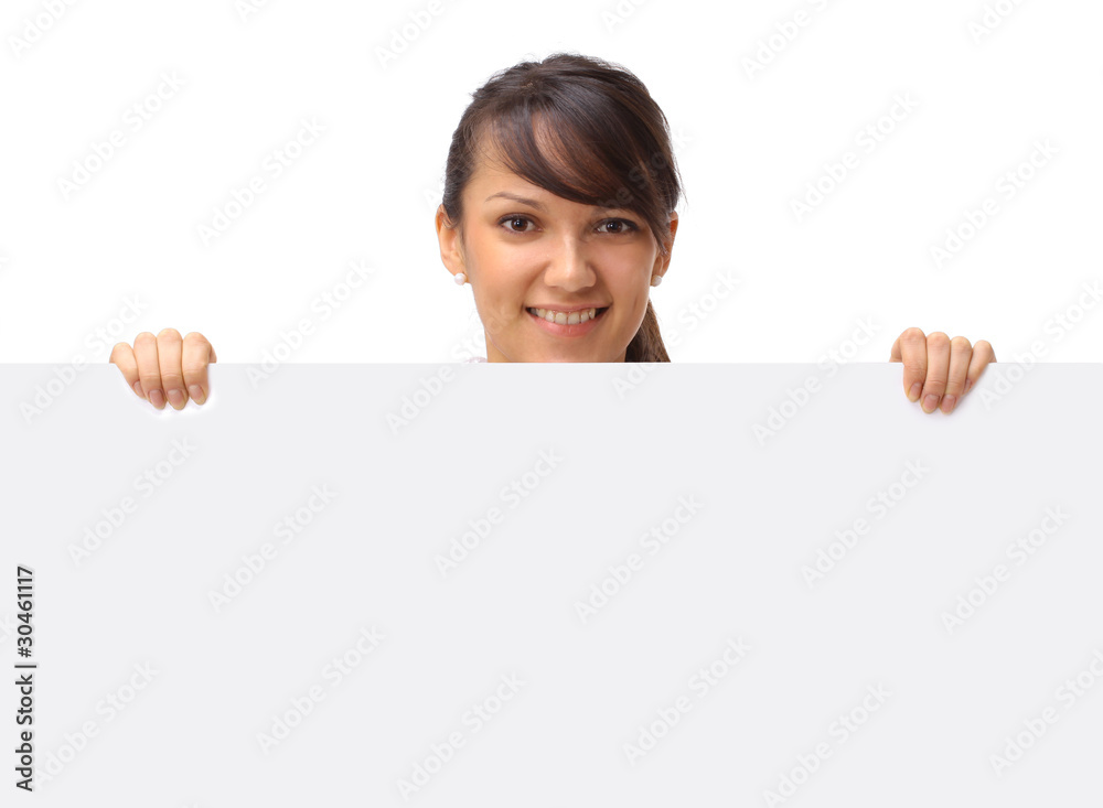 Young smiling business woman. Isolated over white Young smiling business woman. Isolated over white