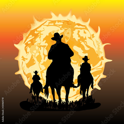 Three horsemen illustration