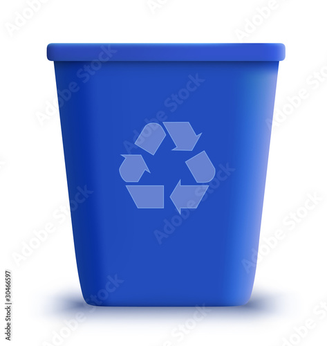 vector blue recycle garbage can