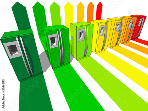 seven refrigerators certified in seven energetic classes