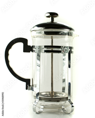 Obraz na płótnie Coffee press isolated on the white background w salonie
