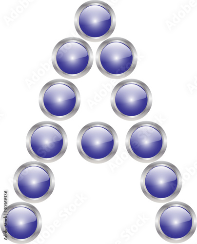 letter in button - vector