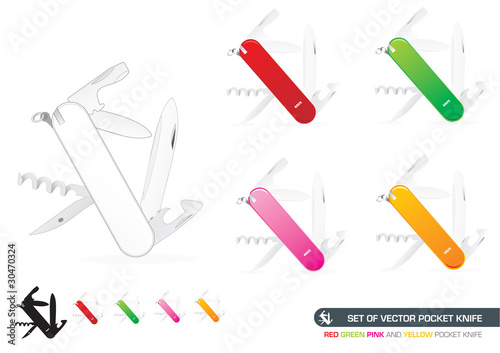 Set Of Vector Pocket Knife