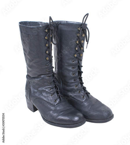 Vintage Tall Black leather boots