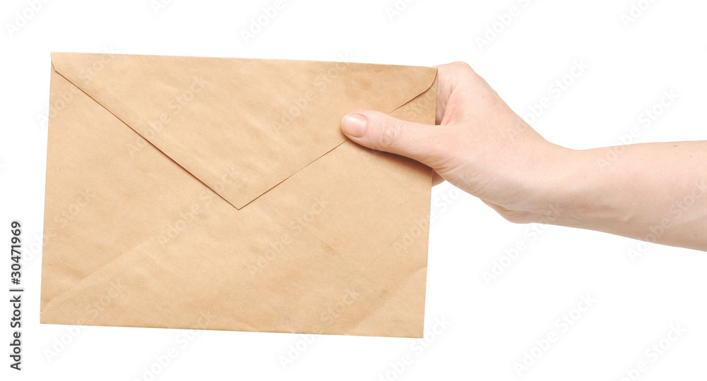 Hand with the envelope