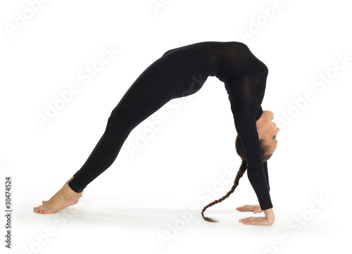 Gymnastic posing on white