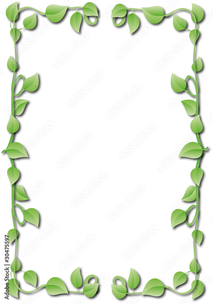 Naklejka premium Cadre de feuilles vertes