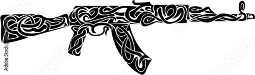 vector image of the weapon tribal