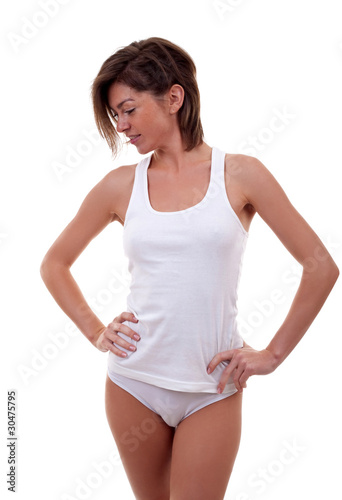 sexy woman wearing white undershirt © Viorel Sima