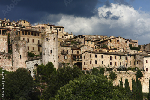 Spello, panorama con temporale